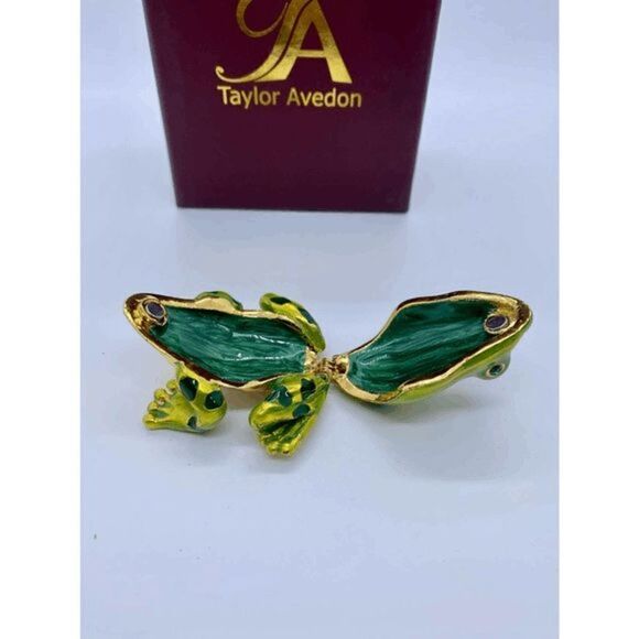 Taylor Avedon Green Frog Jewelry /Trinket Box - Picture 5 of 5